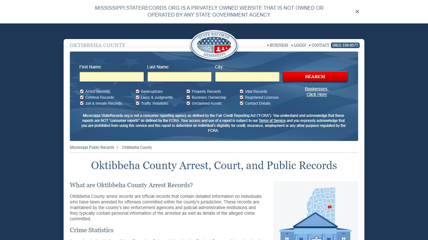 Oktibbeha County Arrest, Court, and Public Records